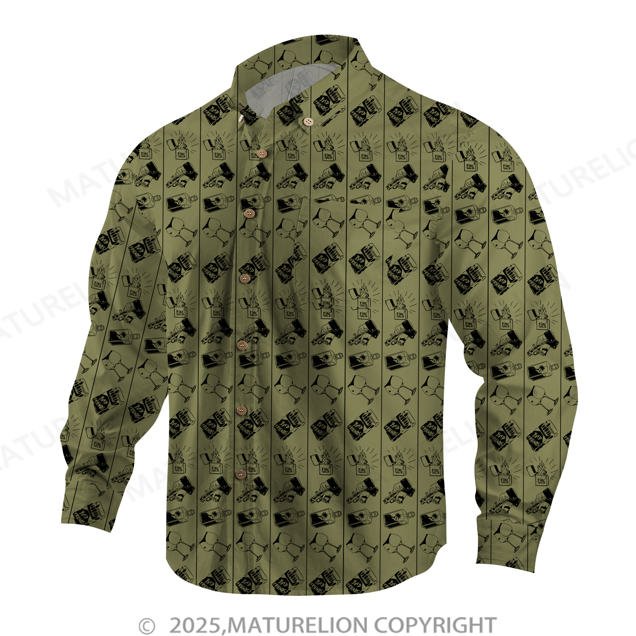 Maturelion Men's Hawaiian Shirt Midnight Tropics Hawaiian Shirt