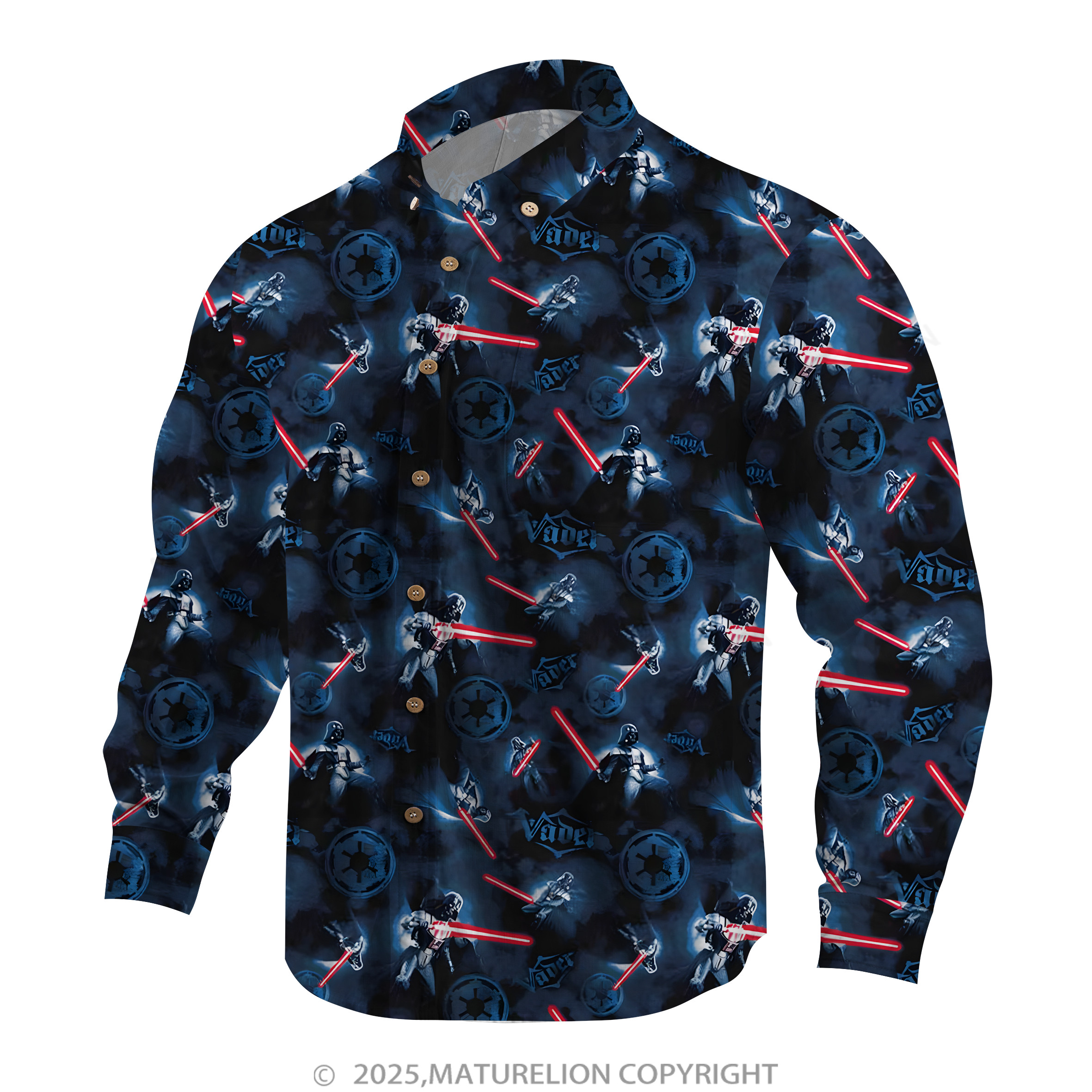 Maturelion Men's Hawaiian Shirt Cosmic Synthwave Dark Helmet Hawaiian Shirt