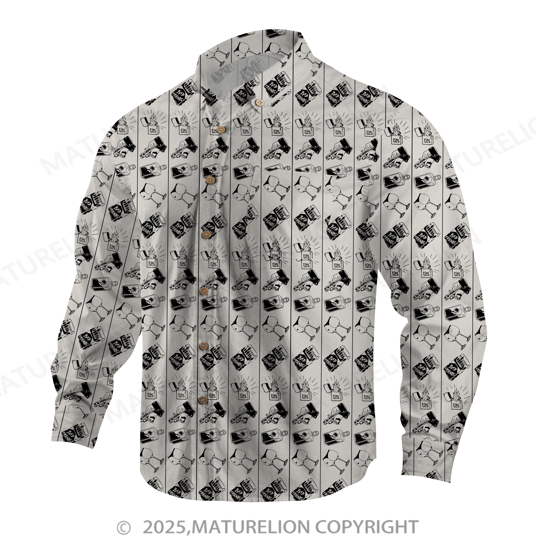Maturelion Men's Hawaiian Shirt Midnight Tropics Hawaiian Shirt