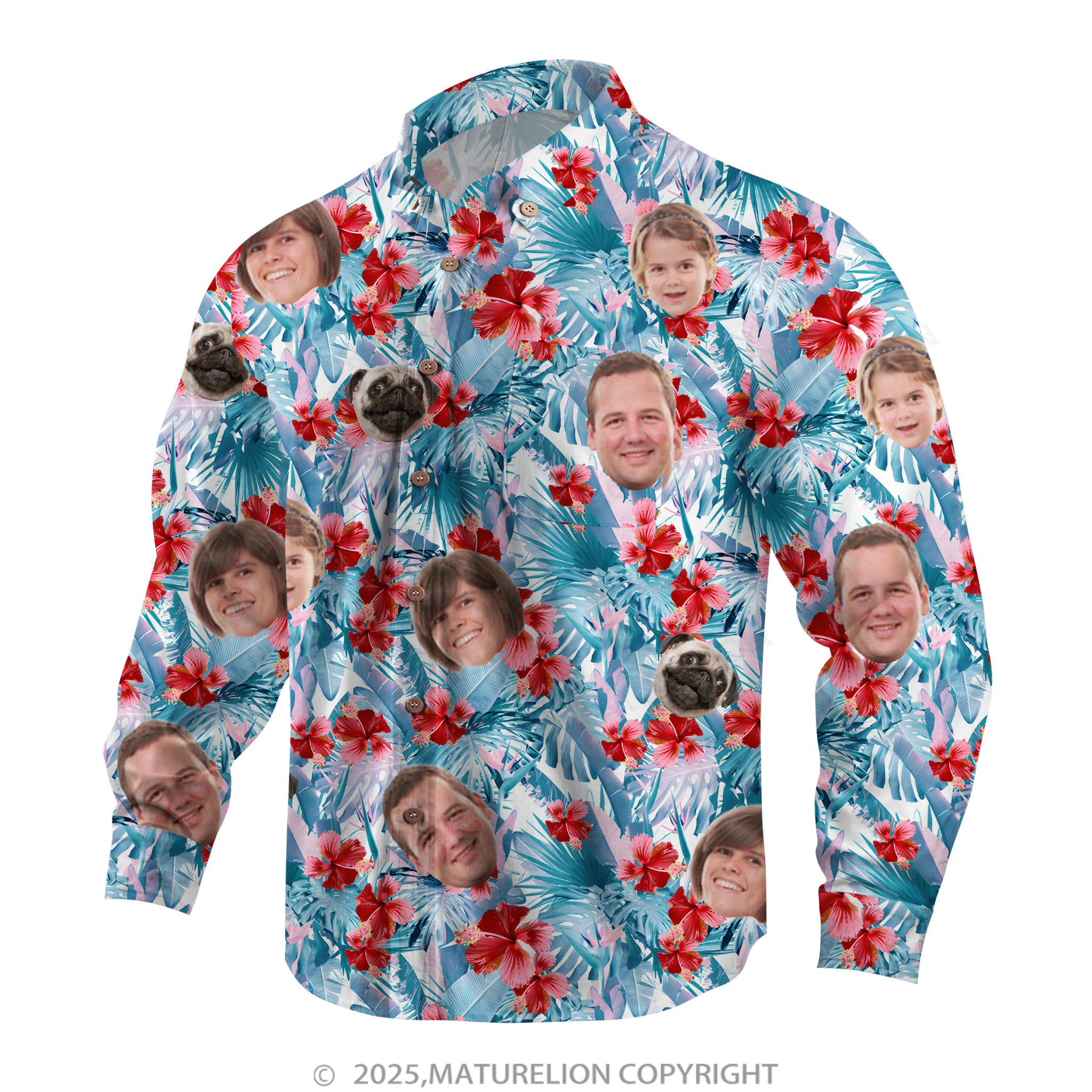 Maturelion Aloha Shirts Your Face on a Custom Hawaiian Shirt