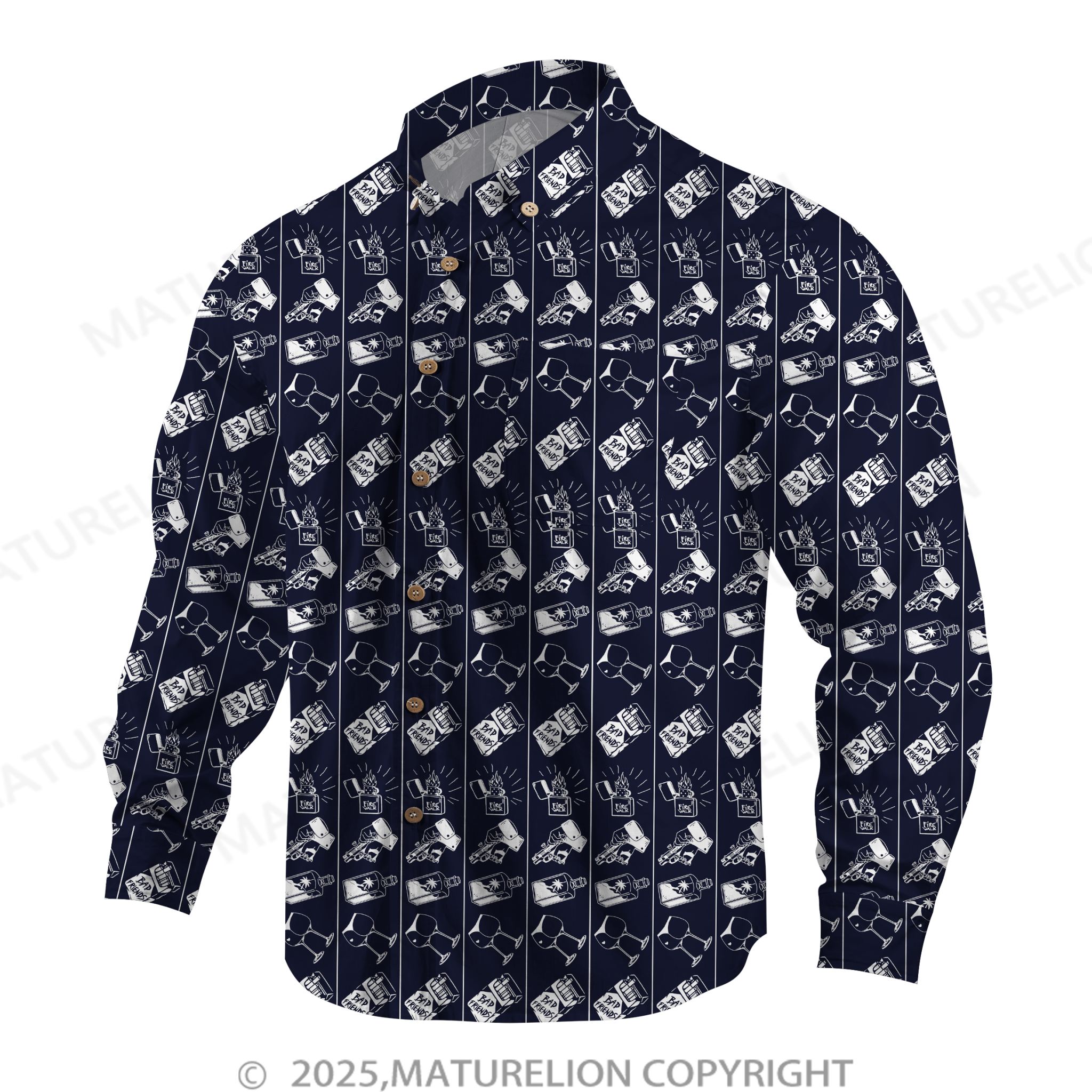 Maturelion Men's Hawaiian Shirt Midnight Tropics Hawaiian Shirt