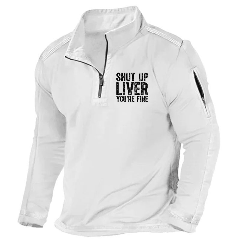 Maturelion Men's Henley Shirt Shut Up Liver You're Fine Henley Shirt