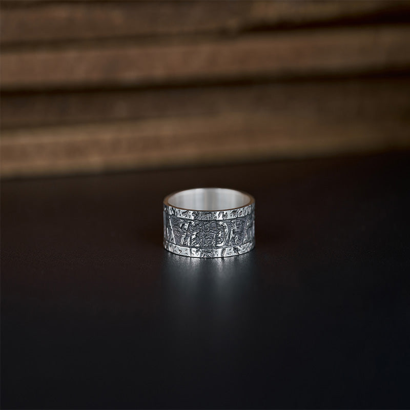 Matuerlion Vintage Engraved Nordic Rune Ring