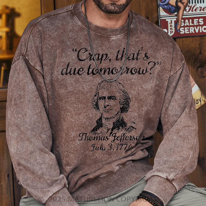 Maturelion Men's Sweatshirts America Independence Day Sweatshirts Washed Sweatshirts