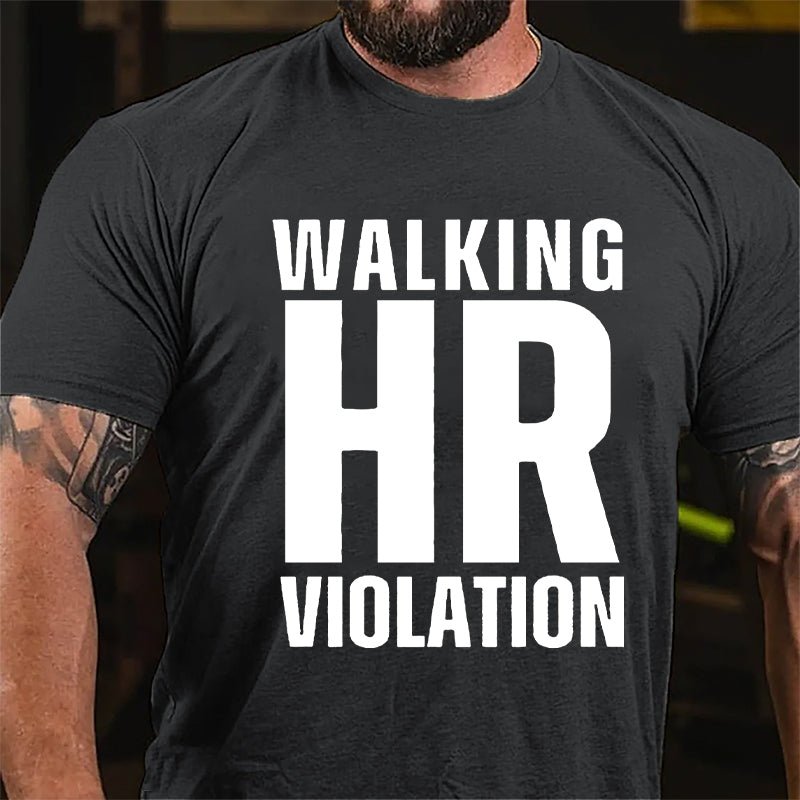 Walking HR Violation Men's Cotton T-shirt (Free Customization)
