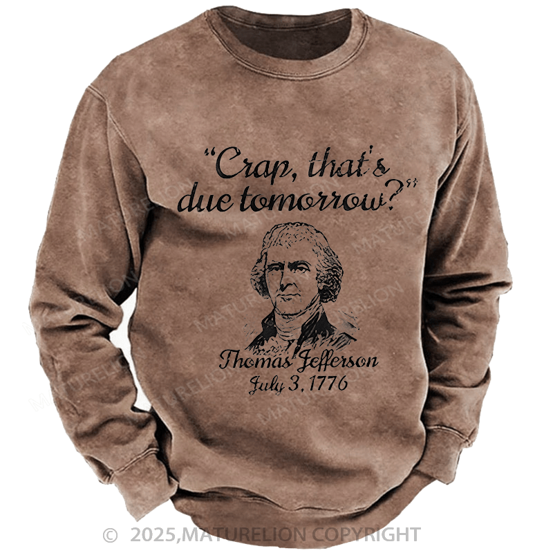Maturelion Men's Sweatshirts America Independence Day Sweatshirts Washed Sweatshirts
