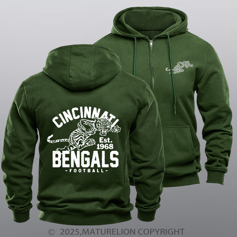 Maturelion Super Bowl Hoodie Vintage Cincinnati Bengals 3 by Buck Zipper Hoodie