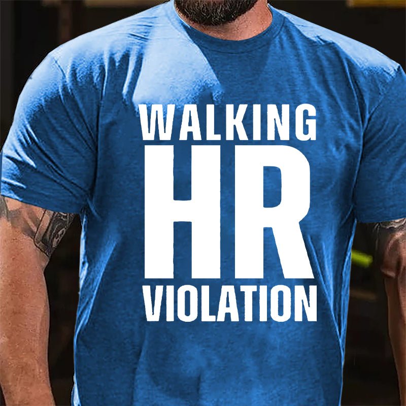 Walking HR Violation Men's Cotton T-shirt (Free Customization)