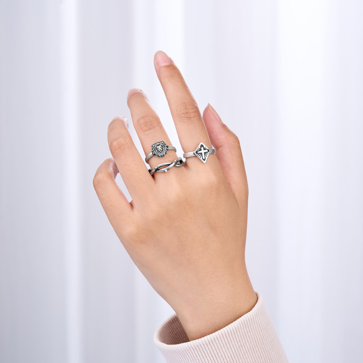 Matuerlion Vintage Majestic Lion Engraved Band Ring