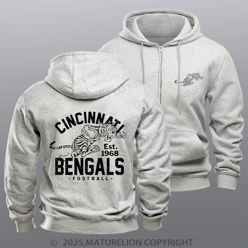 Maturelion Super Bowl Hoodie Vintage Cincinnati Bengals 3 by Buck Zipper Hoodie