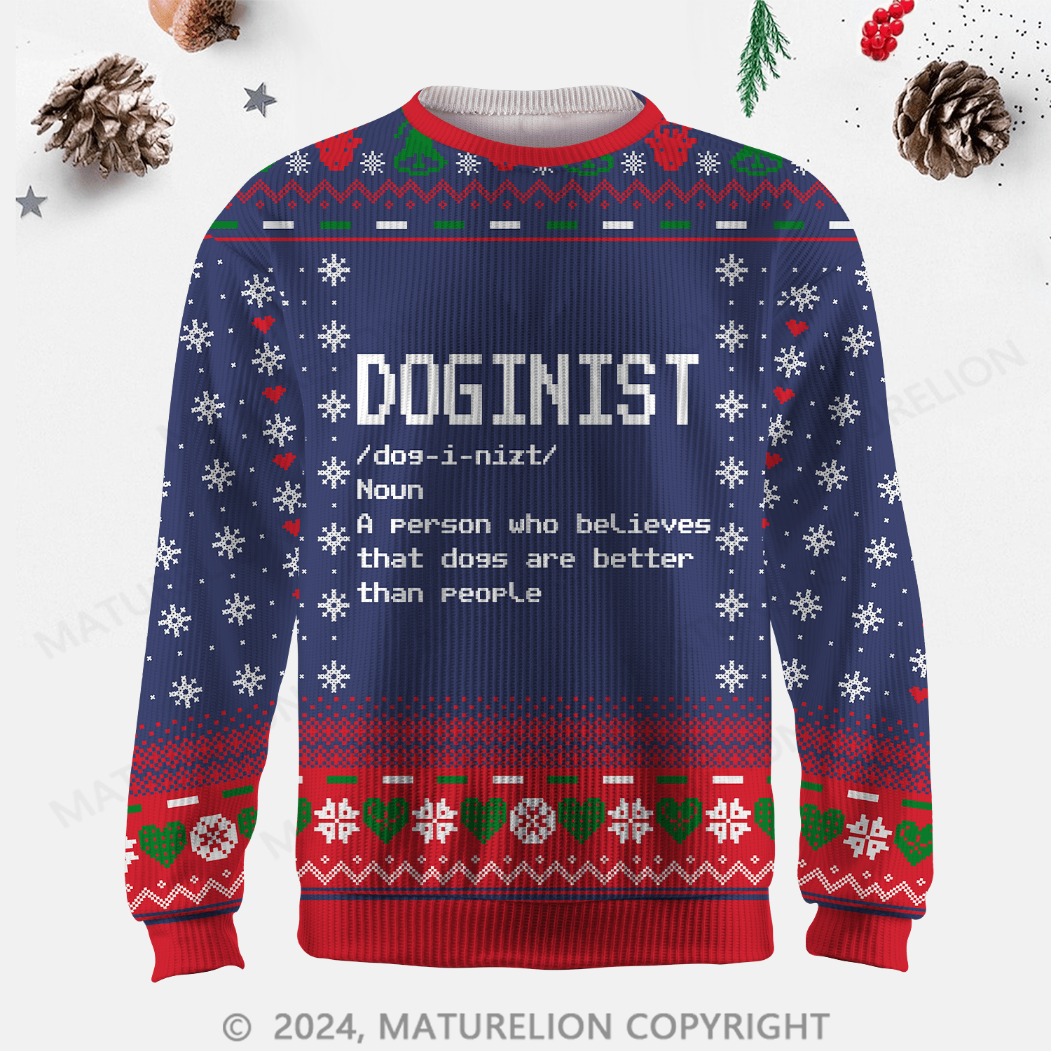 Maturelion Doginist Definition Dogs Are Better Than People Funny Quote Ugly Sweater