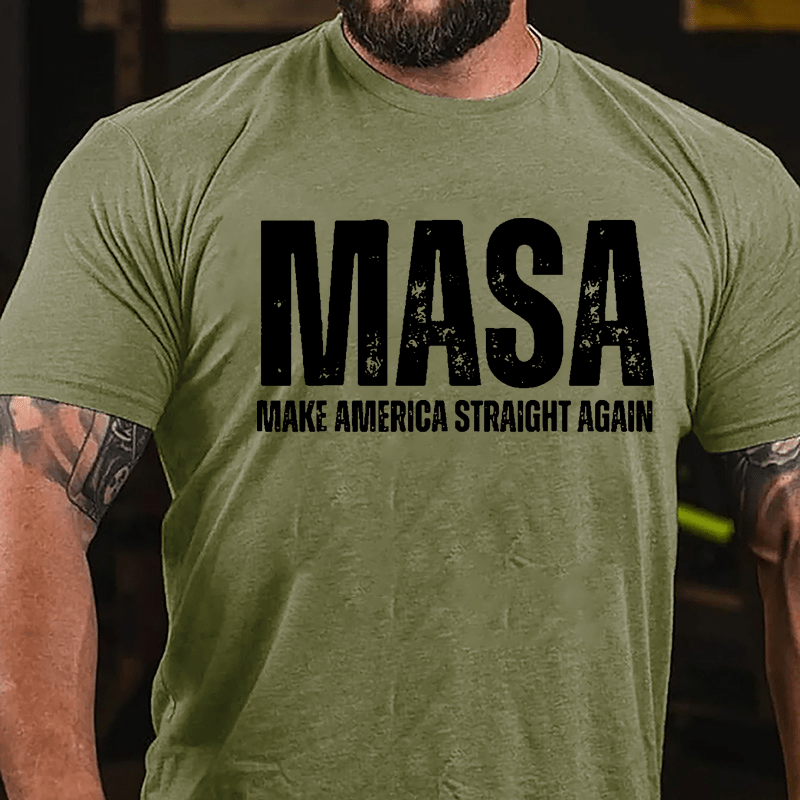 Masa Make America Straight Again Cotton T-shirt