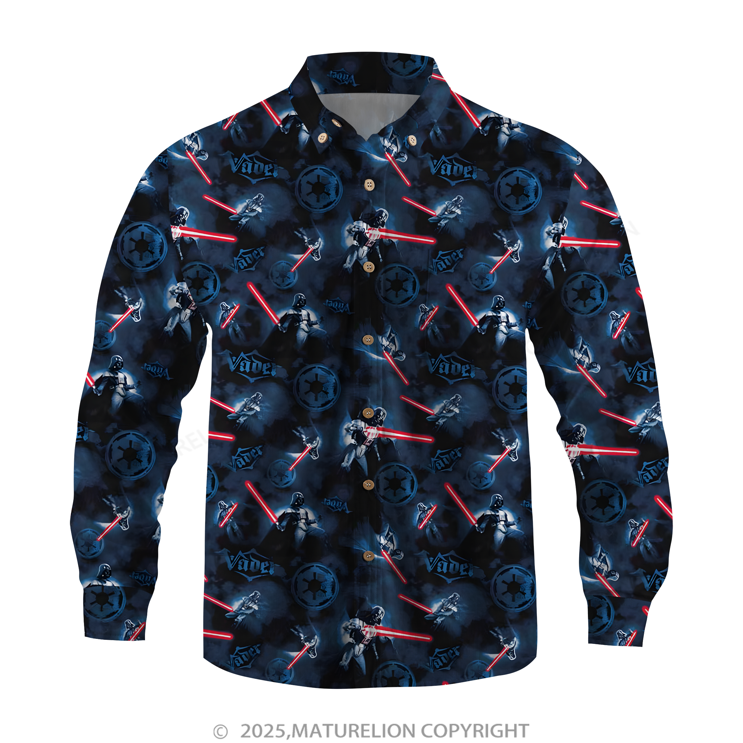 Maturelion Men's Hawaiian Shirt Cosmic Synthwave Dark Helmet Hawaiian Shirt