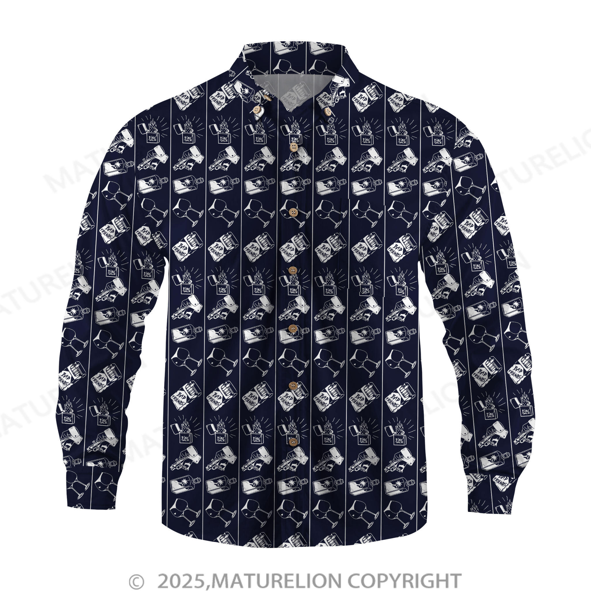 Maturelion Men's Hawaiian Shirt Midnight Tropics Hawaiian Shirt