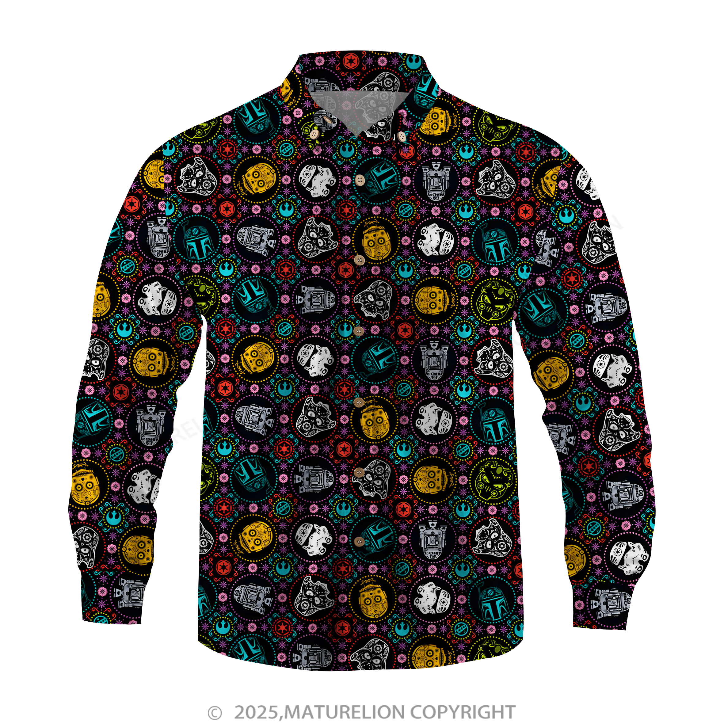 Maturelion Men's Hawaiian Shirt Galactic Synthwave Sith Lord Hawaiian Shirt