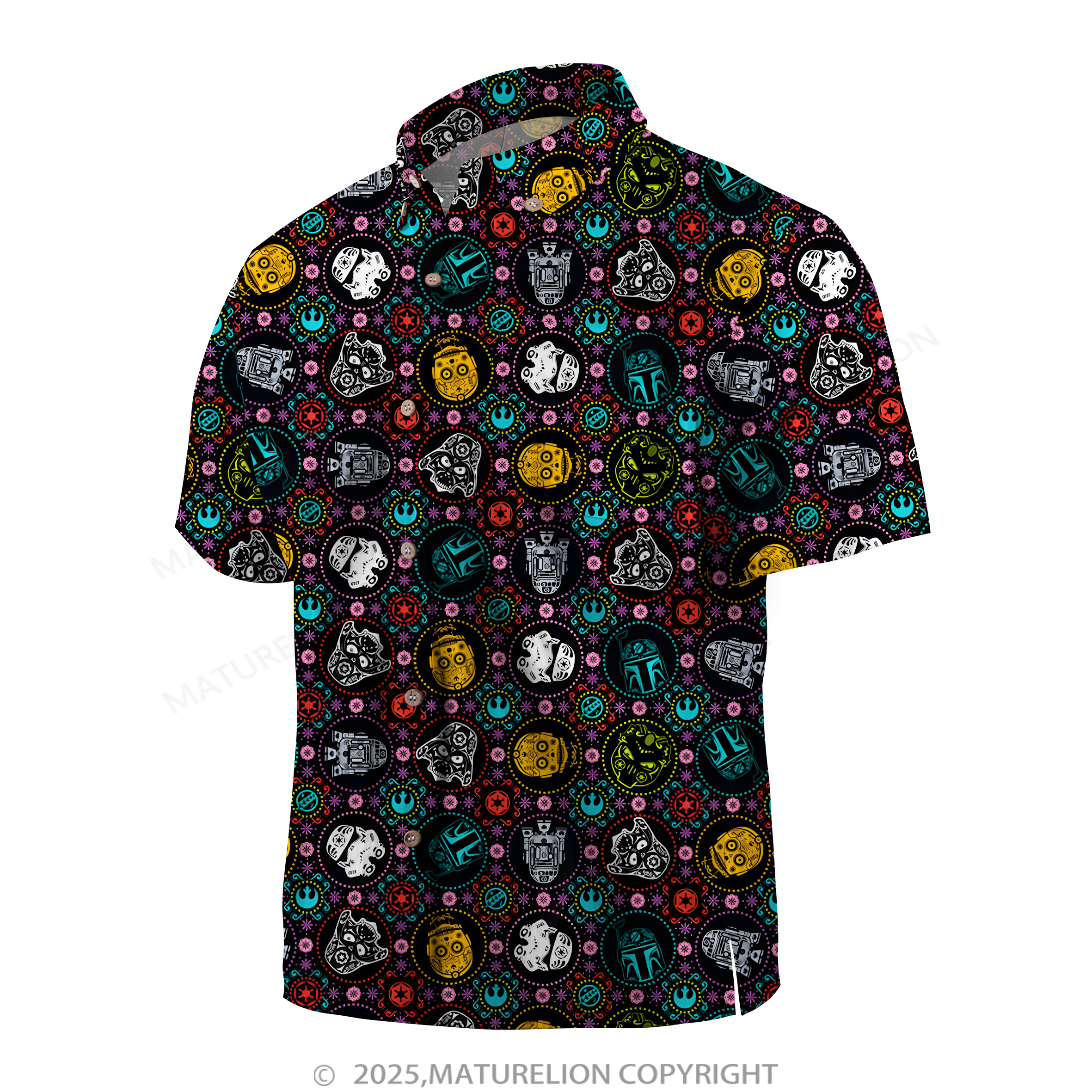 Maturelion Men's Hawaiian Shirt Galactic Synthwave Sith Lord Hawaiian Shirt