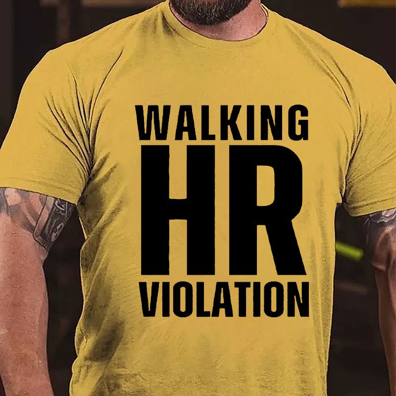 Walking HR Violation Men's Cotton T-shirt (Free Customization)