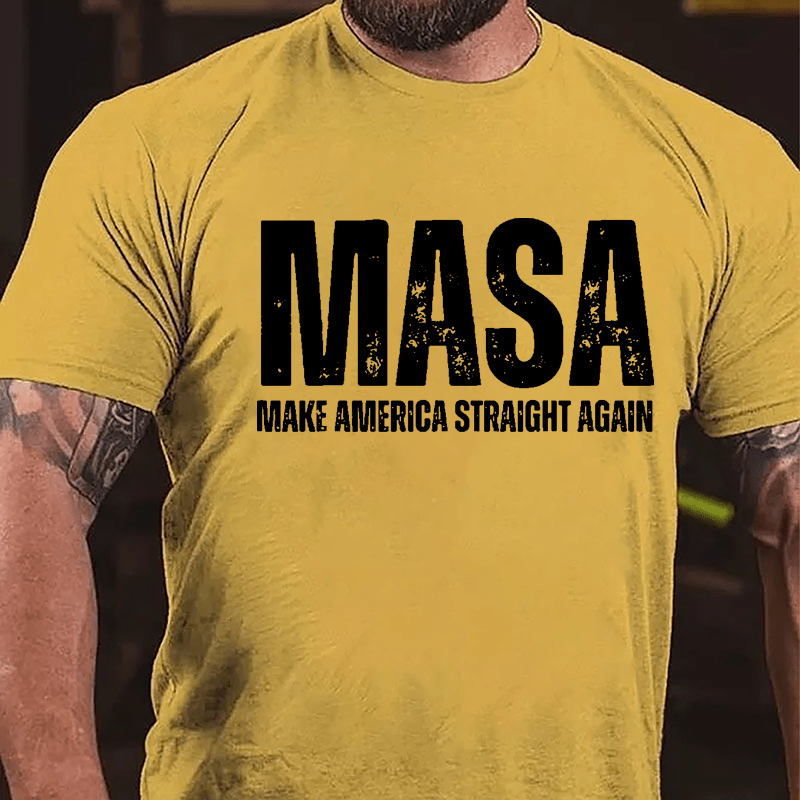 Masa Make America Straight Again Cotton T-shirt