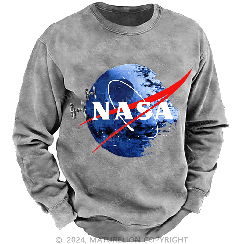 Maturelion Men's Sweatshirts Inspired Guava Iguana Death Star Graphic Sweatshirt