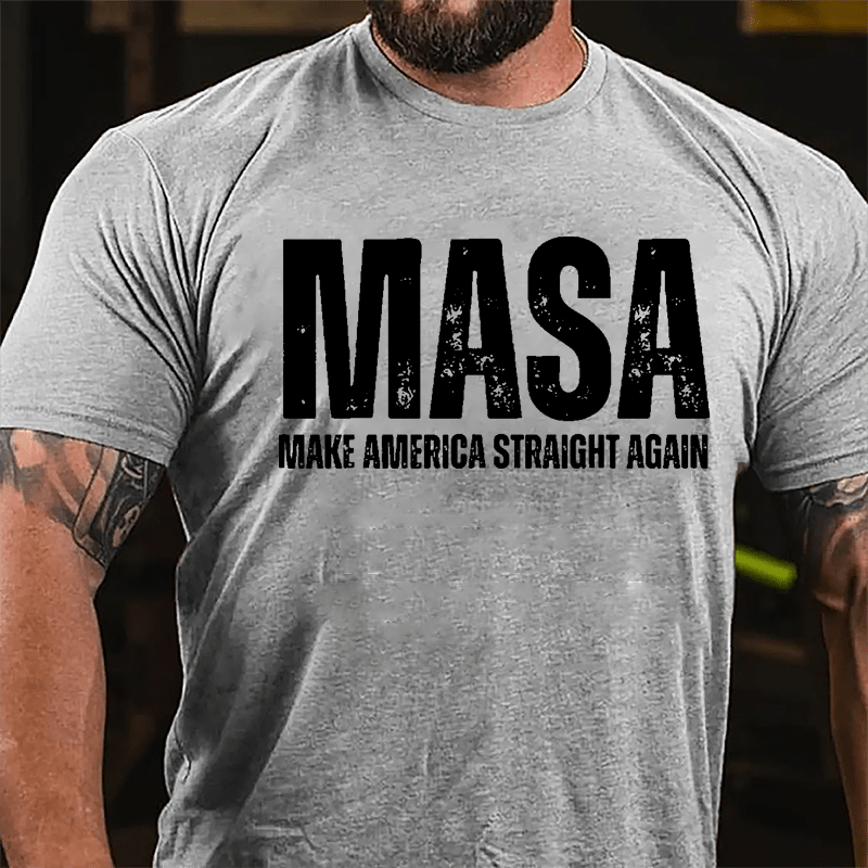 Masa Make America Straight Again Cotton T-shirt