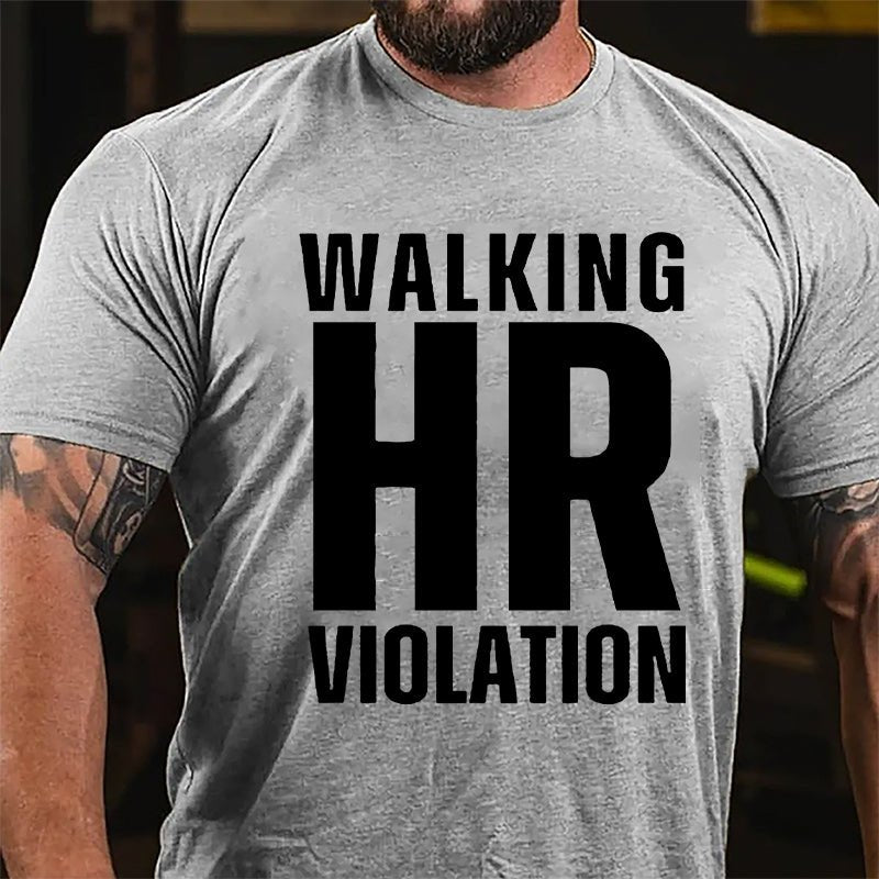 Walking HR Violation Men's Cotton T-shirt (Free Customization)