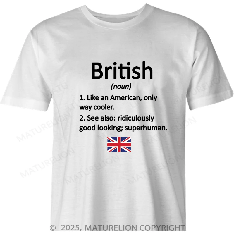 Maturelion British T-shirt British Roots Great Britain Flag T-shirt
