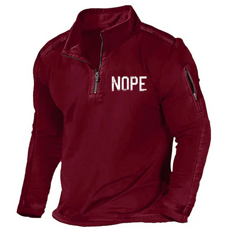 Maturelion Men's Henley Shirt Nope Henley Shirt