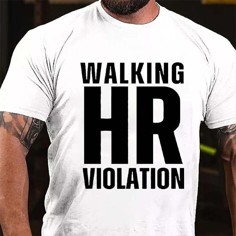 Walking HR Violation Men's Cotton T-shirt (Free Customization)