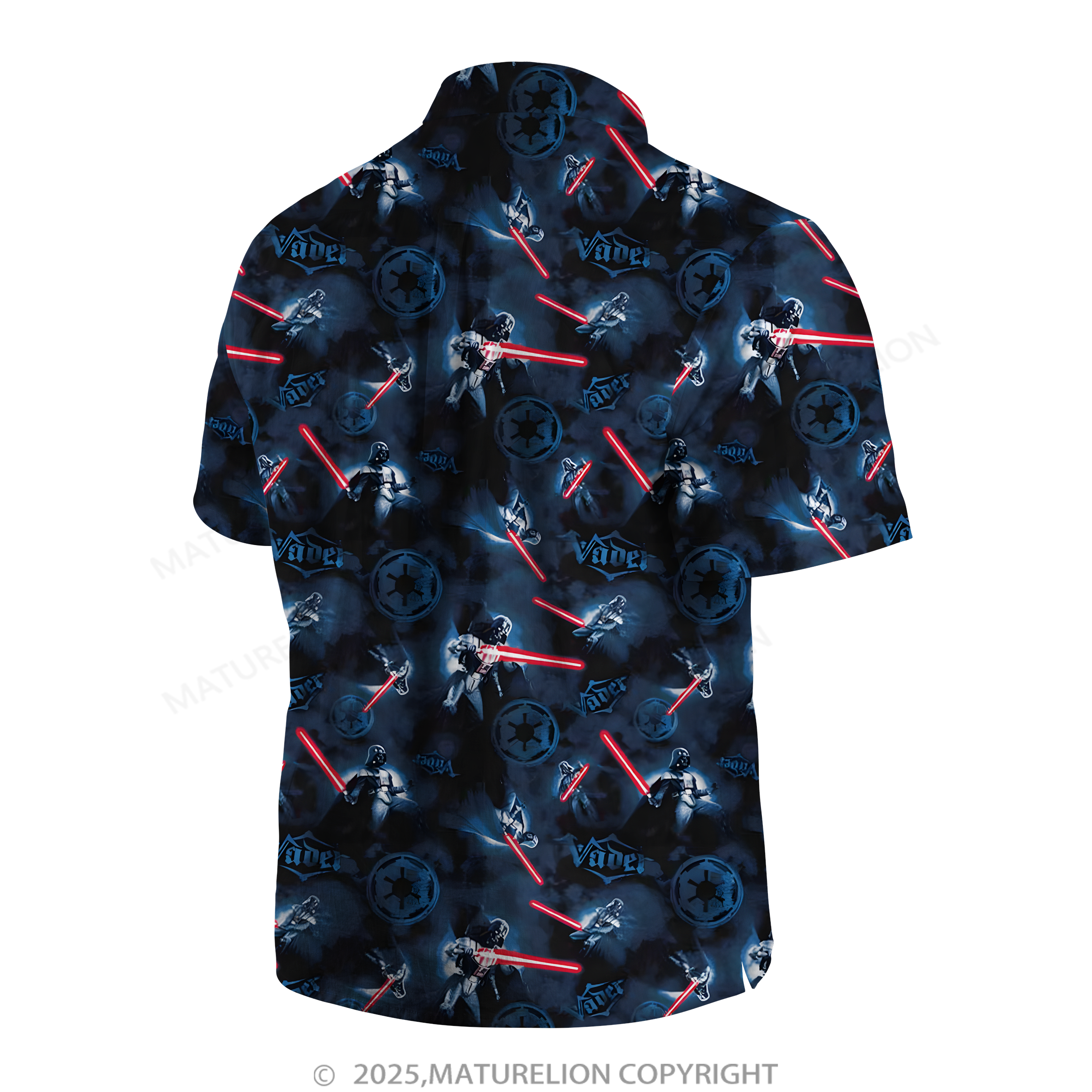 Maturelion Men's Hawaiian Shirt Cosmic Synthwave Dark Helmet Hawaiian Shirt