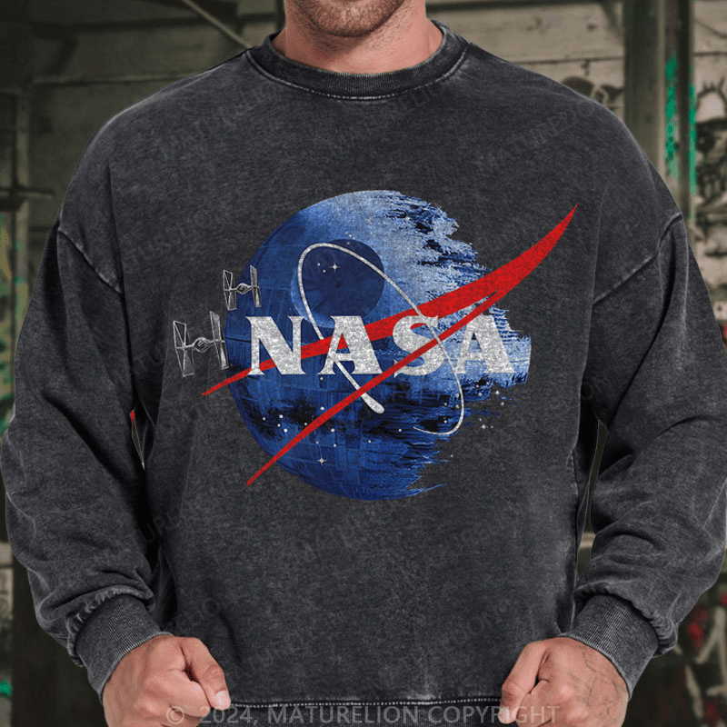 Maturelion Men's Sweatshirts Inspired Guava Iguana Death Star Graphic Sweatshirt