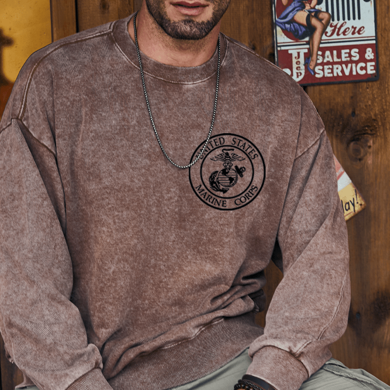 Maturelion Men's Sweatshirt United States Marine Corps Sweatshirt
