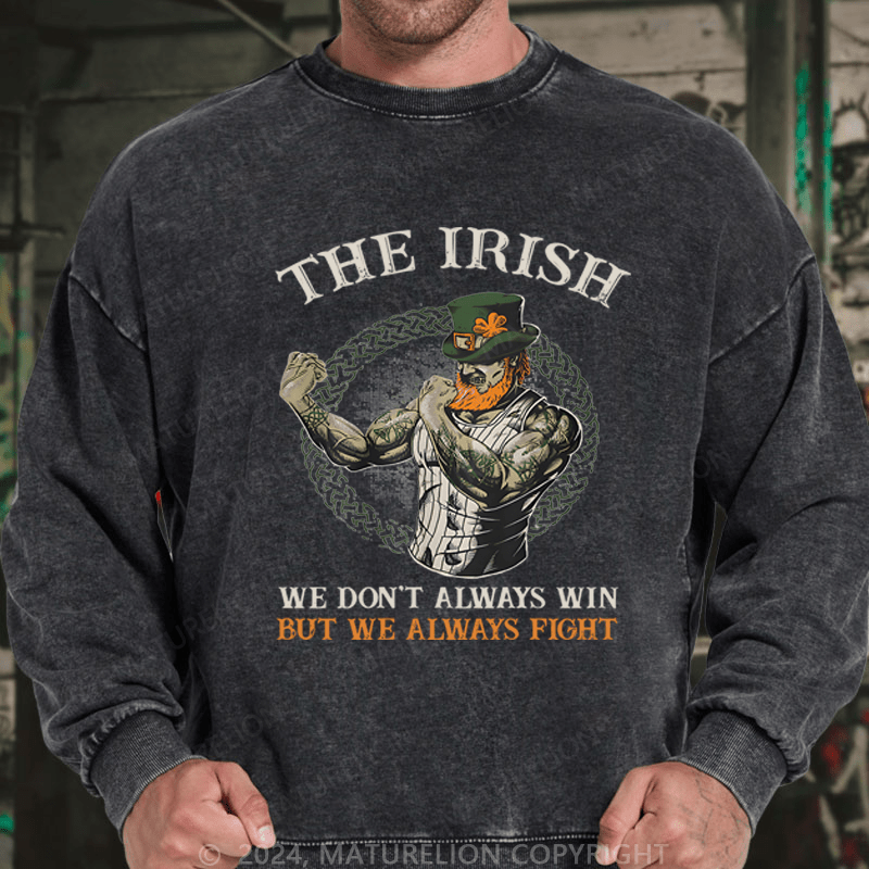 Maturelion St Patrick's Sweatshirt Fighting Irish Washed Sweatshirt