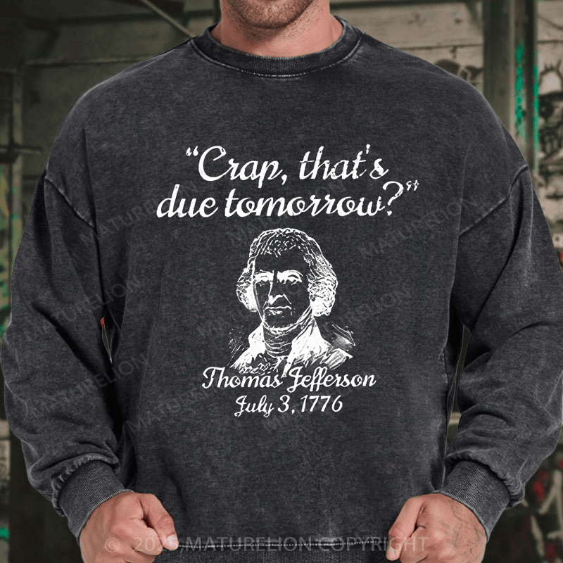 Maturelion Men's Sweatshirts America Independence Day Sweatshirts Washed Sweatshirts