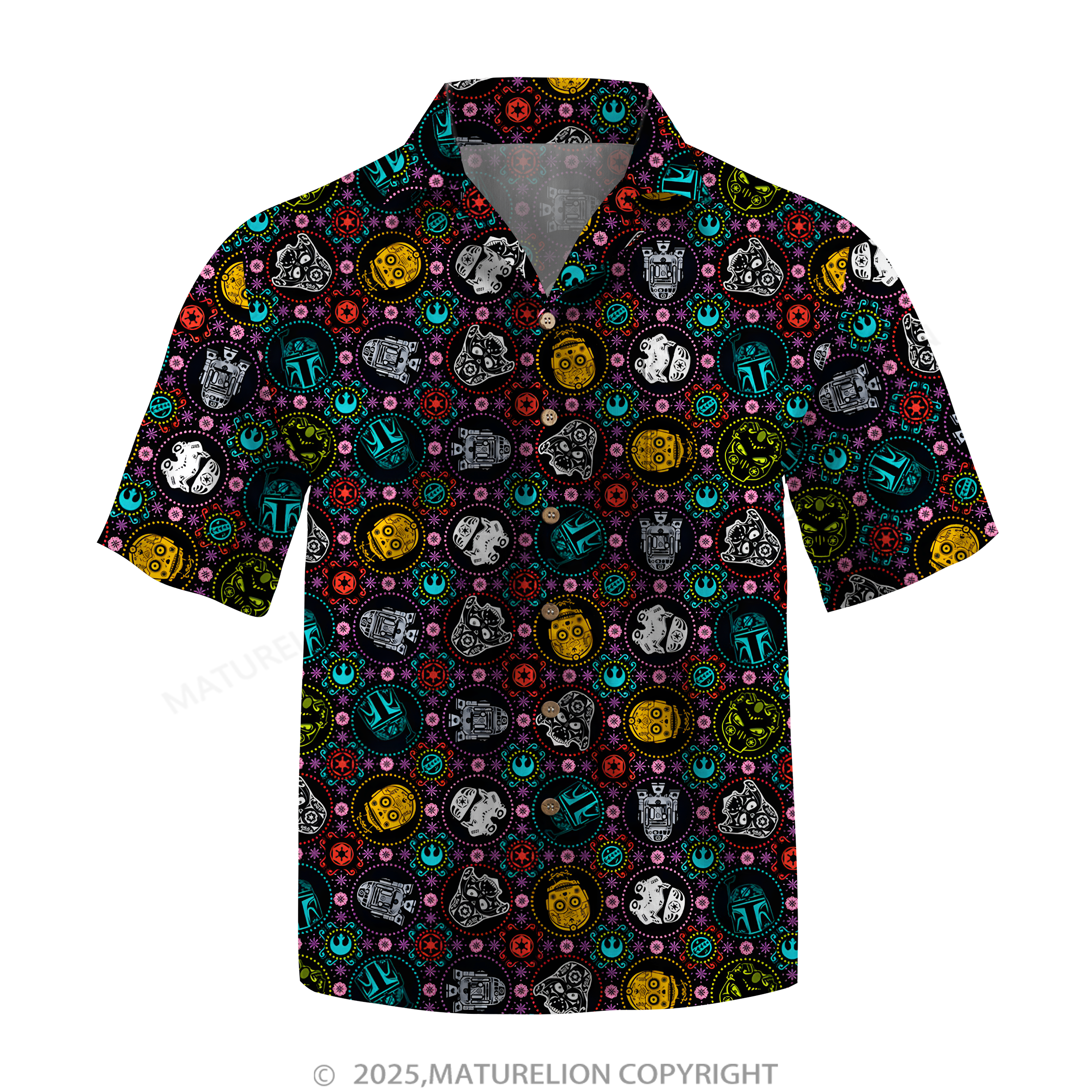 Maturelion Men's Hawaiian Shirt Galactic Synthwave Sith Lord Hawaiian Shirt
