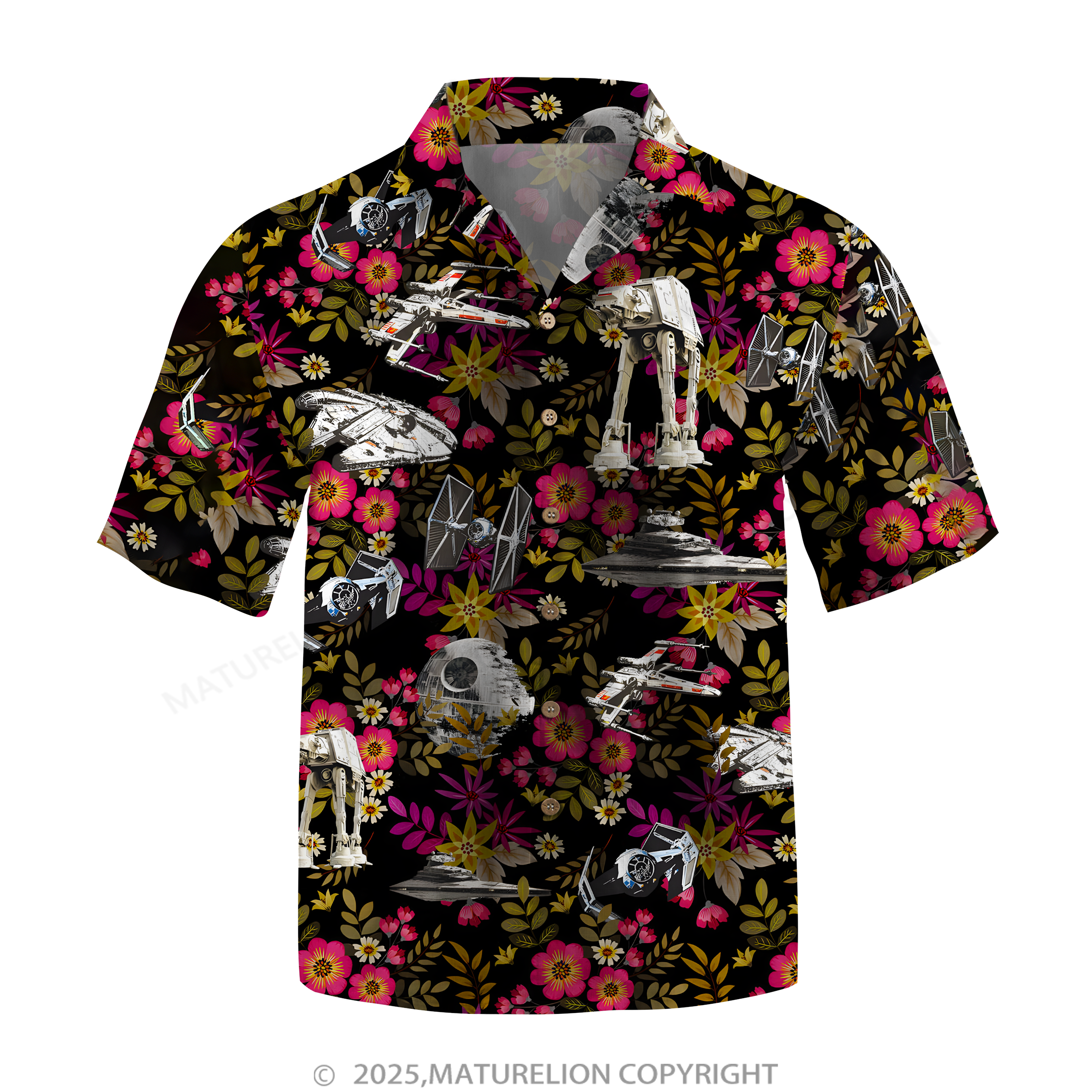 Maturelion Men's Hawaiian Shirt Retro Synthwave Space Knight Hawaiian Shirt