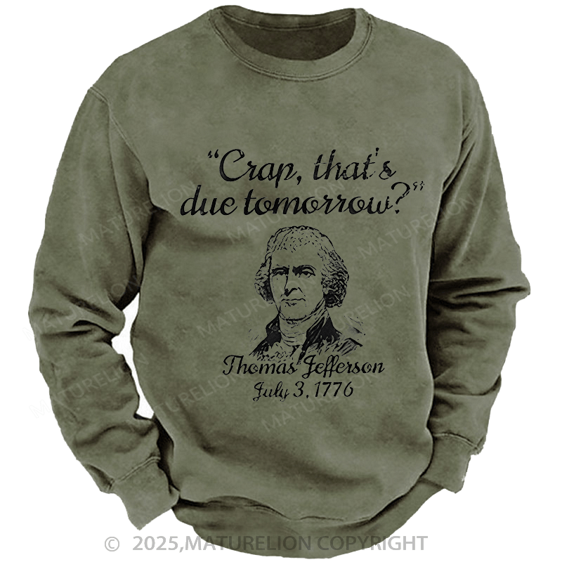 Maturelion Men's Sweatshirts America Independence Day Sweatshirts Washed Sweatshirts