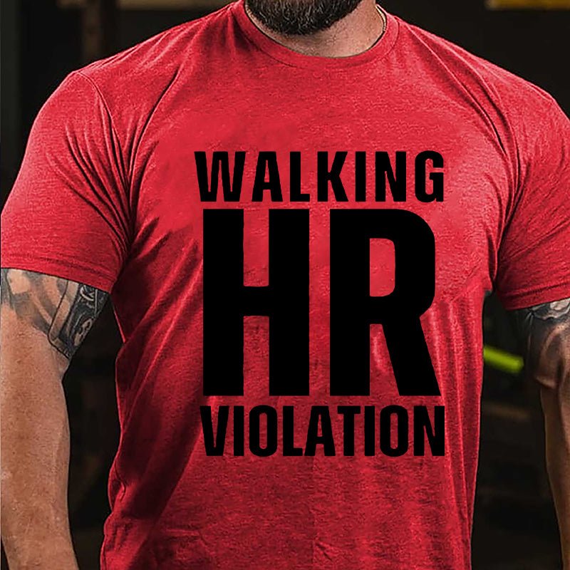 Walking HR Violation Men's Cotton T-shirt (Free Customization)