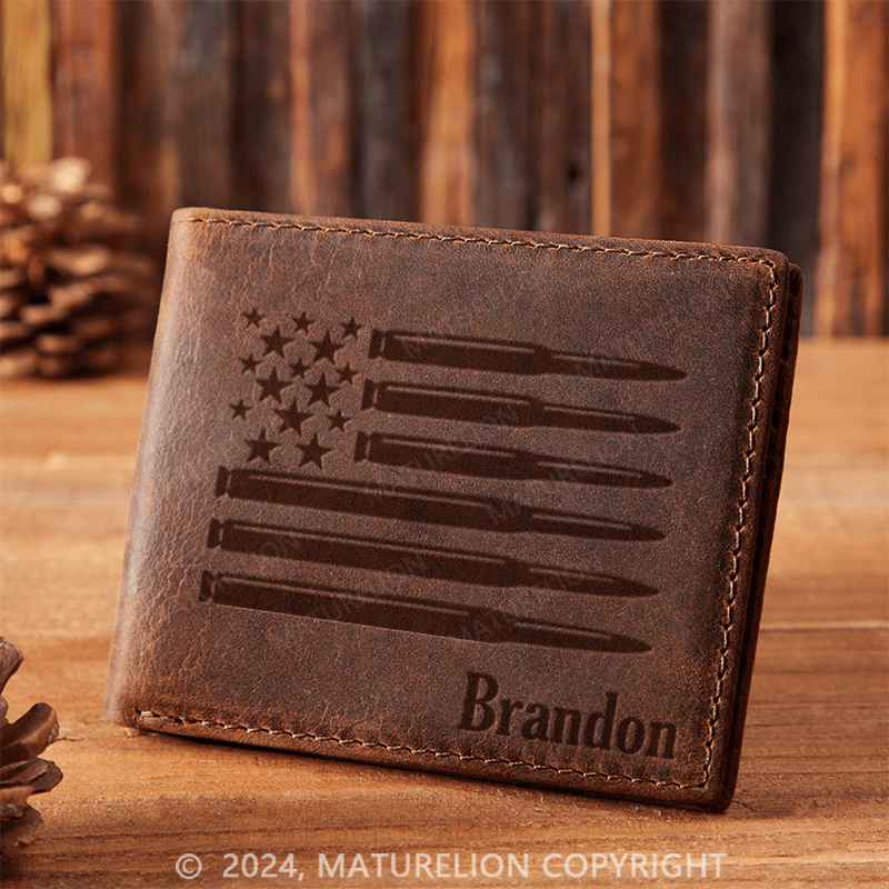 Maturelion Custom Leather Essential Wallet Christmas Gift for Men