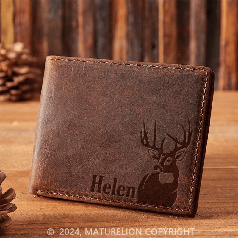 Maturelion Custom Leather Gun Print Christmas Gift for Men