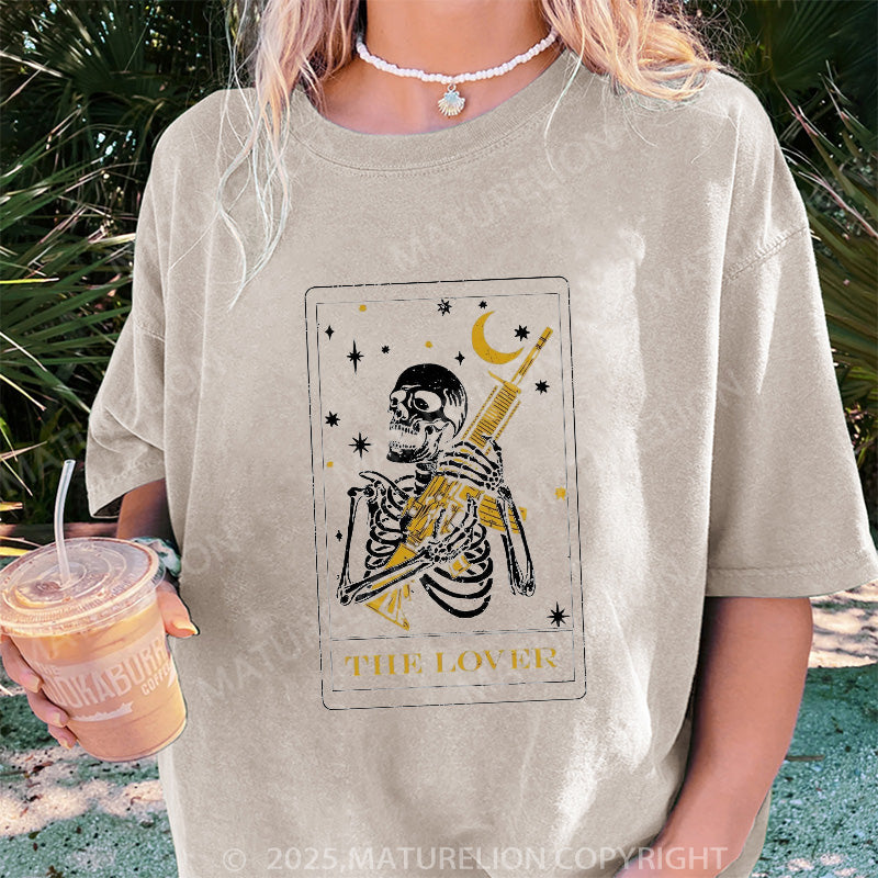 Maturelion Women's T-shirt Lover Tarot DTG Washed T-shirt