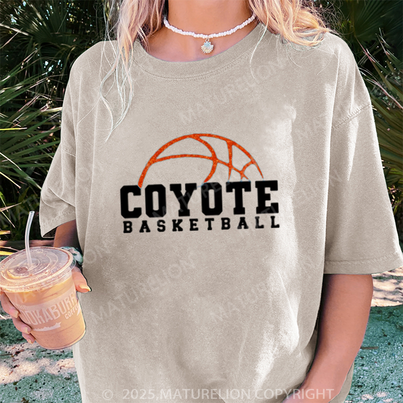 Maturelion Women's T-shirt Personalized Basketball spirit DTG Washed T-shirt