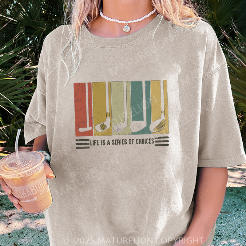 Maturelion Women's T-shirt Gifts For Golfers DTG Washed T-shirt