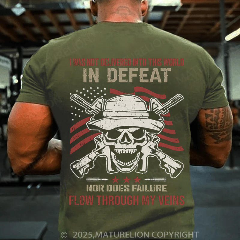 Maturelion Men's T-shirt Born for Victory, Never for Defeat Cotton T-shirt