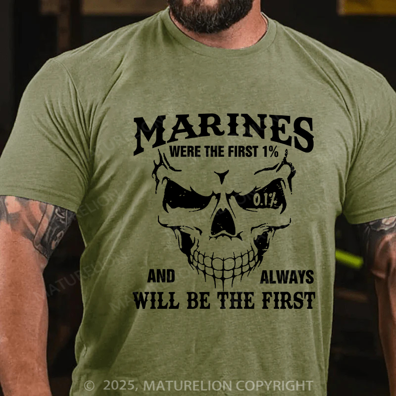 Maturelion Men's T-Shirt Were The First 1% And Always Will Be The First Cotton T-Shirt