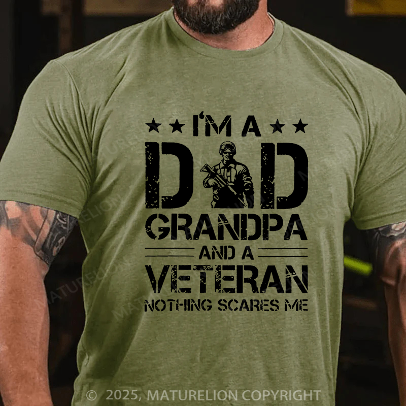 Maturelion Men's T-shirt Dad Grandpa And Veteran Cotton T-shirt
