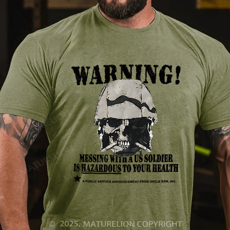 Maturelion Men's T-Shirt Military Graphic Skull Cotton T-Shirt