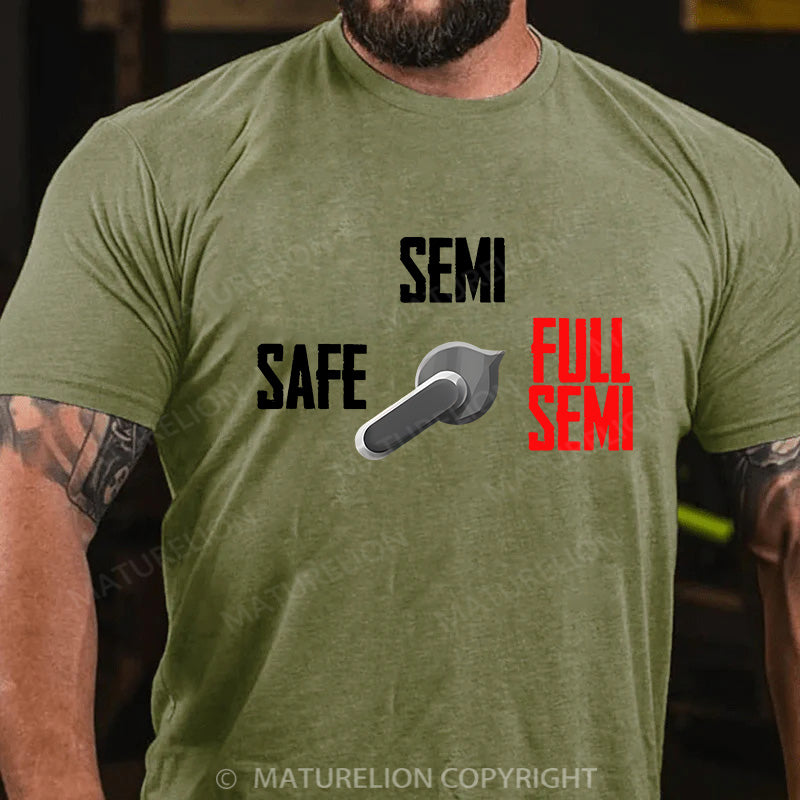 Maturelion Men's T-shirt Full Semi Auto Cotton T-shirt