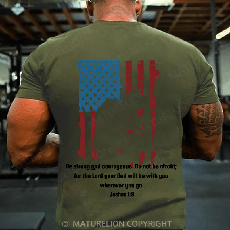 Maturelion Men's T-shirt Military Bible Verse Cotton T-shirt