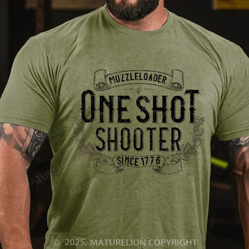 Maturelion Men's T-shirt Vintage Muzzleloader Accessories Long range Rifle Shooting Cotton T-shirt