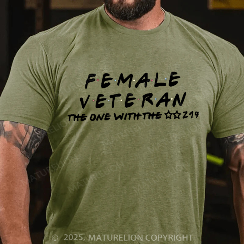 Maturelion Men's T-shirt Female Veteran The One With The 214 Cotton T-shirt